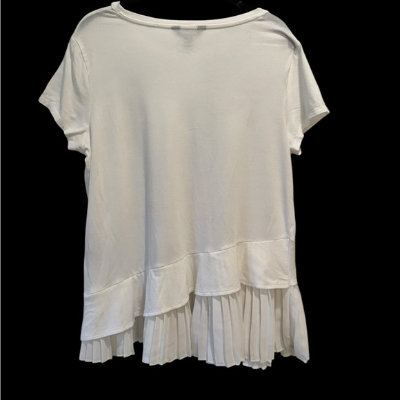 Simply Vera Vera Wang White Pleated Hem Tee – Size L - Picture 4 of 4